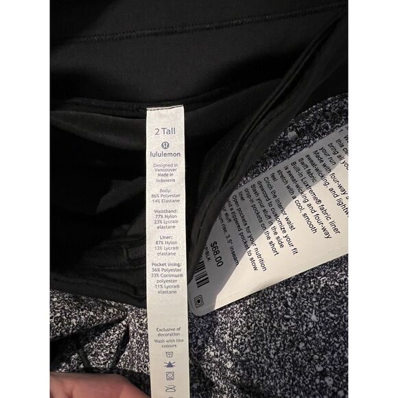 NWT Lululemon Size 2 Tall Circuit Breaker Skirt II Luminesce Black Skort Tennis - Picture 10 of 12